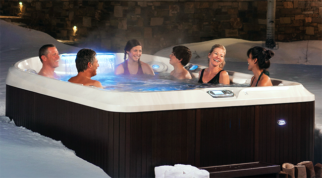 Hot tub use in winter