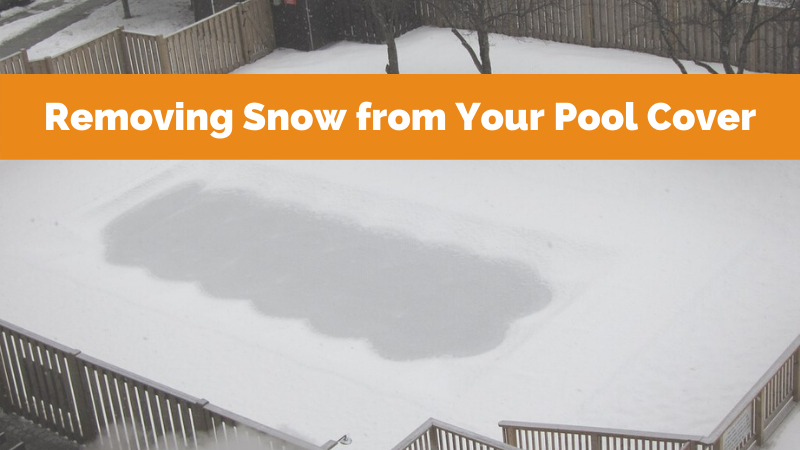 Pool in winter with snow on the cover