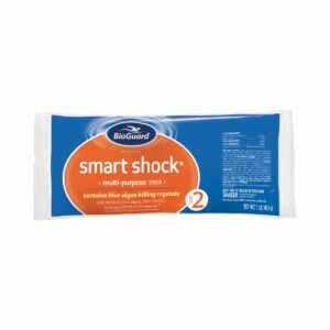 BioGuard Smart Shock: shocks, oxidizes, buffers, and clarifies pool water while preventing bacteria growth.