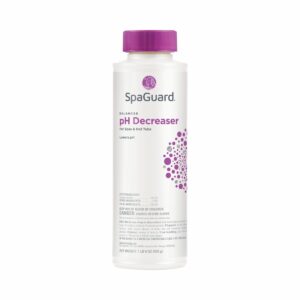 SpaGuard pH Decreaser: quick-dissolving granular formula for lowering high pH and alkalinity to optimal levels.
